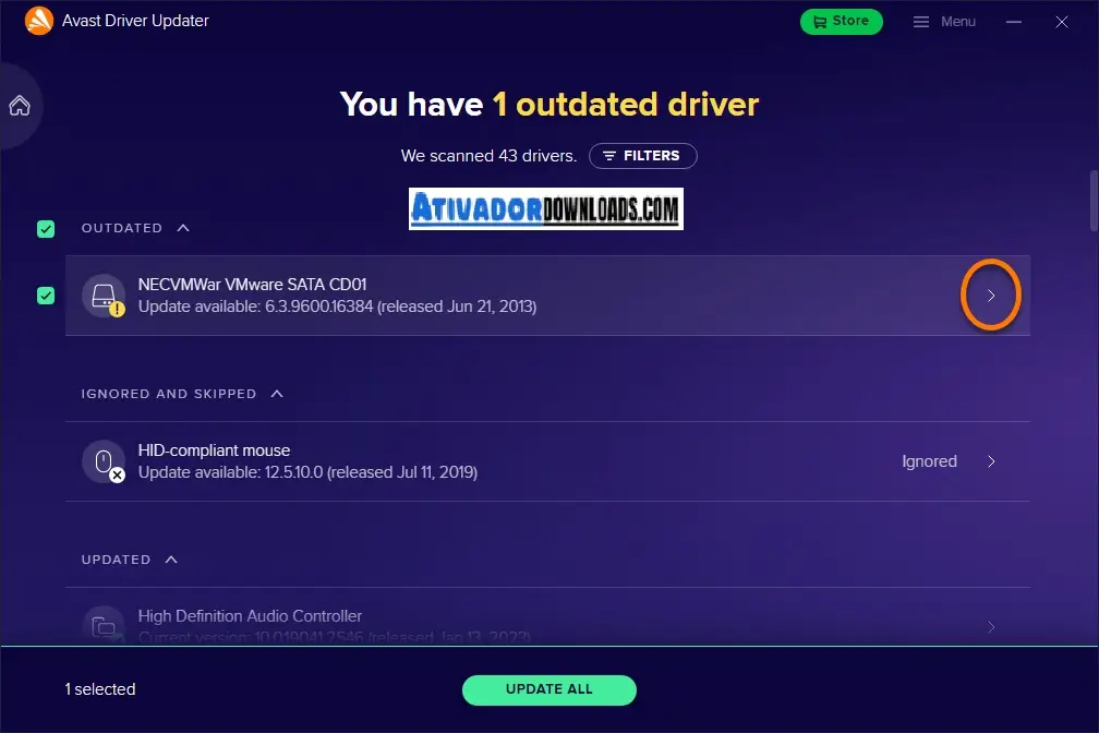 Avast Driver Updater Crackeado Interface image